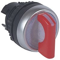 Переключатель - Osmoz - для комплектации - с подсветкой - 3 положения с возвратом справа и слева в центр - 45° - красный | код 024057 |  Legrand